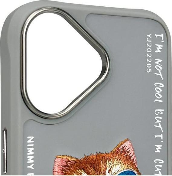 Produktbild Mocco Nimmy case iPhone 16 6.1" gray Glasses Cool Cat (Apple iPhone 16)
