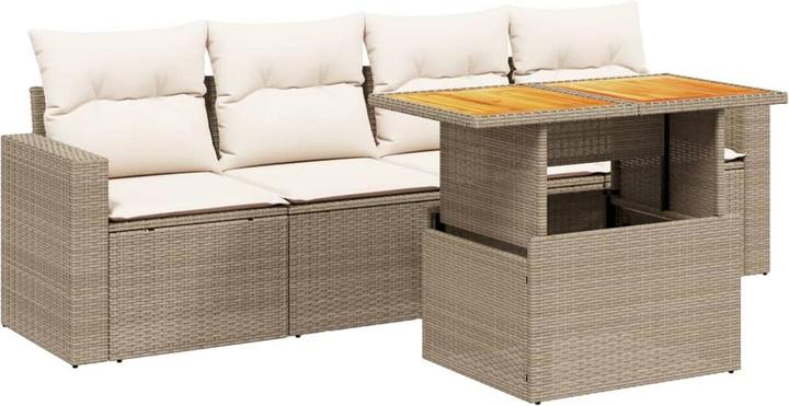 Produktbild VidaXL Gartenmöbel Sofa Garnitur Gartengarnitur Garten Sitzgruppe 5-tlg. Beige