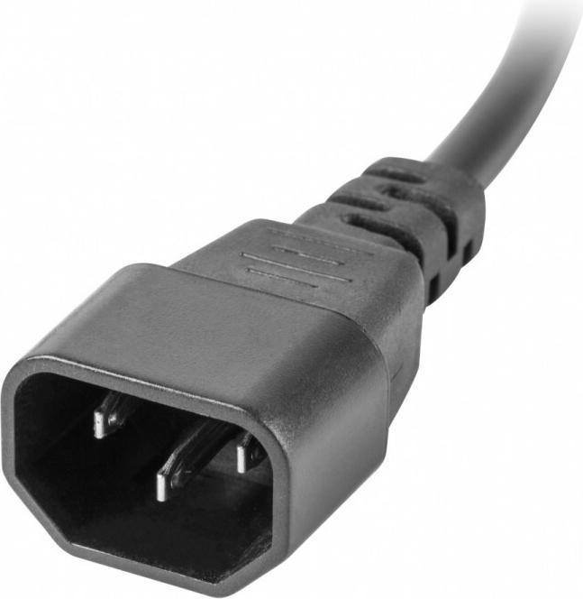 Actual product image Lanberg PDU-03E-0200-BK power distribution unit (PDU) 3 AC outlet(s) 1U Black