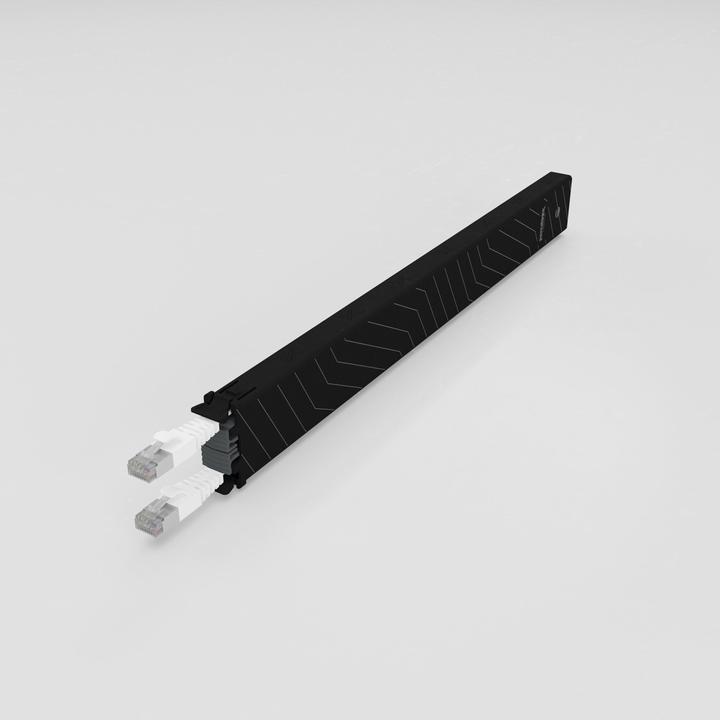 Produktbild PATCHBOX one / Cassette / 8RU / Cat 6A, STP, 0.8 m, Weiss (STP, CAT6a, 0.80 m)