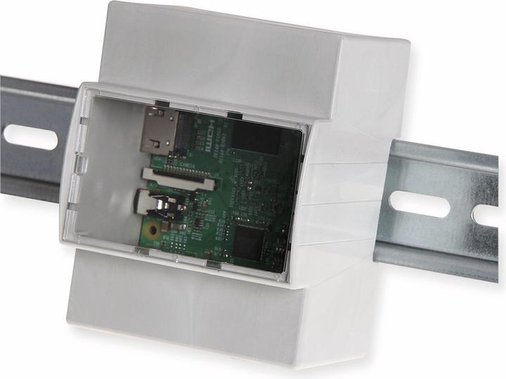 Produktbild Raspberry Pi Hutschienen Gehäuse für 3, 2B, B+ RB-Case+07