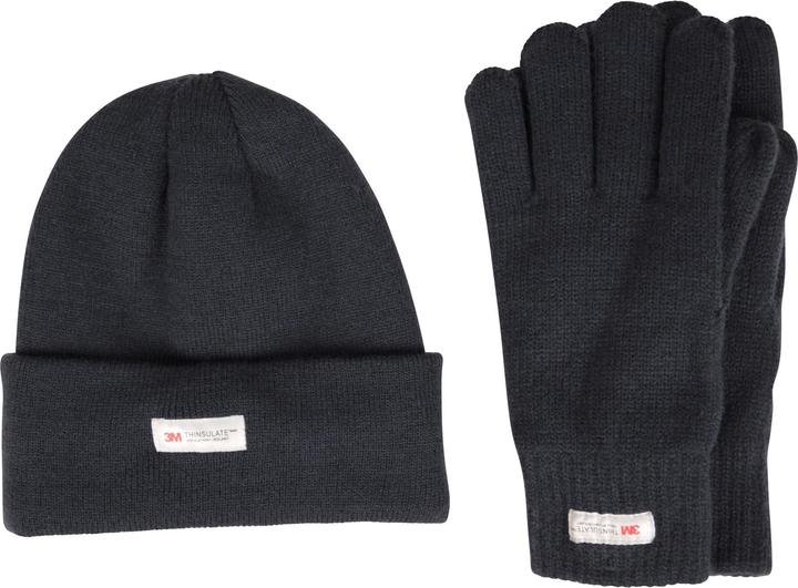 Actual product image Mountain Warehouse Mens Thinsulate Fleece Beanie & Gloves Set
