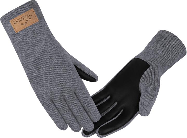 Actual product image Normani Damen Merino Strick-Fingerhandschuhe mit Schafleder „Nakara" - 9643 (7.5)
