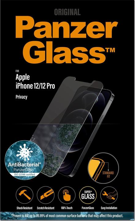 Produktbild PanzerGlass Screen Protector Privacy (1 Stück, Apple iPhone 12, Apple iPhone 12 Pro)