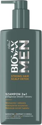 Produktbild L´Biotica Biovax Men Strong Hair Scalp Detox Shampoo For Hair And Beard Care 2 In 1 - 200 Ml (200 ml, Flüssiges Shampoo)