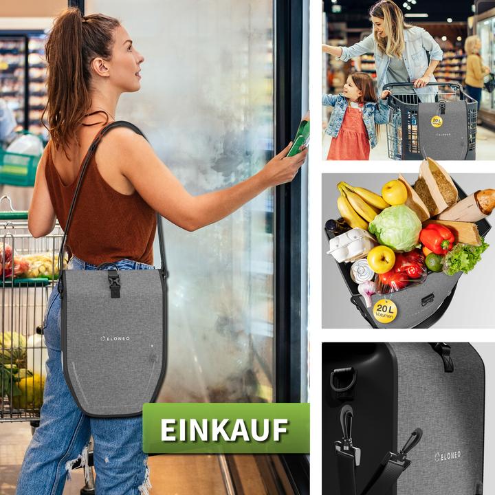 Produktbild Eloneo Fahrradtaschen wasserdicht mit LED (20 l, Gepäckträgertasche)