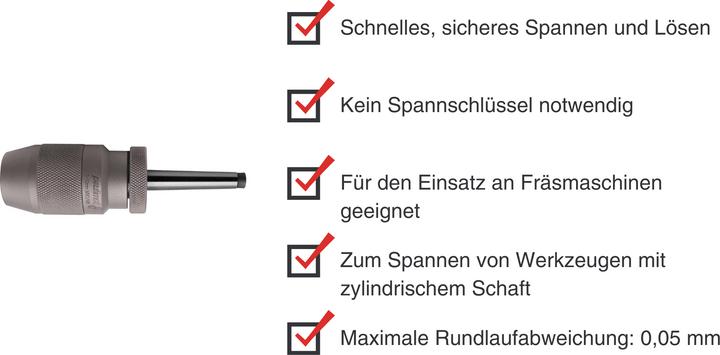 Actual product image Paulimot Präzisions-Schnellspann-Bohrfutter 1 - 10 mm MK1 / M6