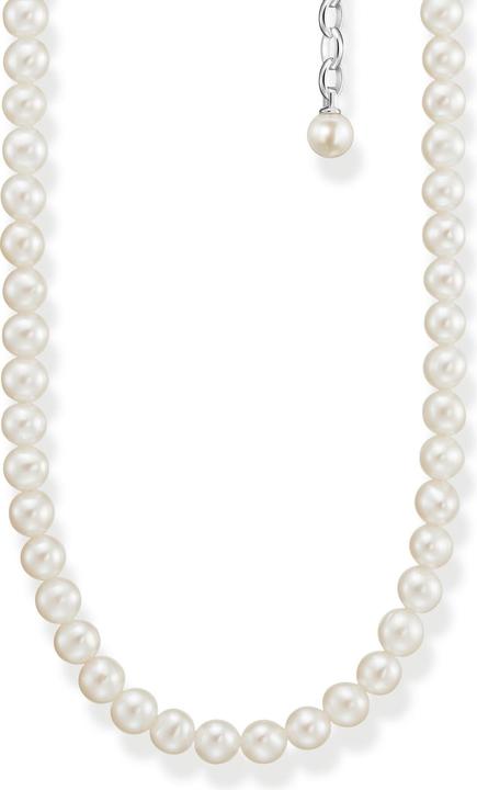 Thomas Sabo Halskette Perlen Silber (925 Sterlingsilber, Geschwärzt, 40 - 45 cm)