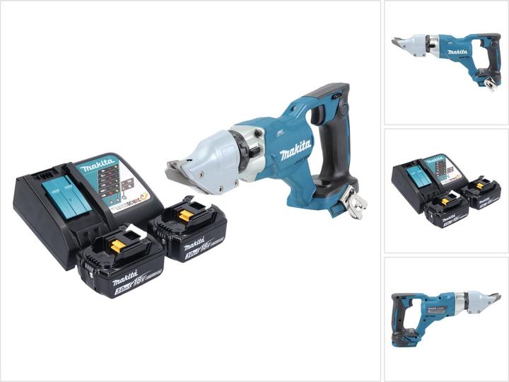 Makita DJS 200 RF Battery Sheet Metal Shears 18 V 2.0 mm Brushless + 2x Battery 3.0 Ah + Charger