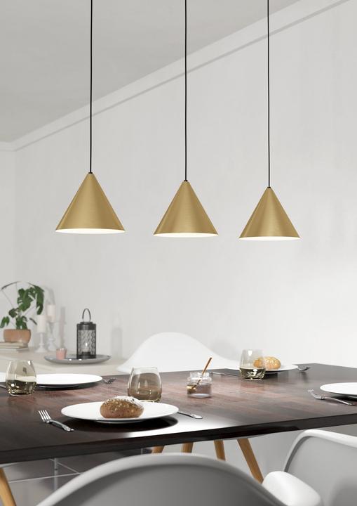 Immagine prodotto EGLO Lampada a sospensione NARICES 3x E27 nero/ottone (E27, 0 lm)