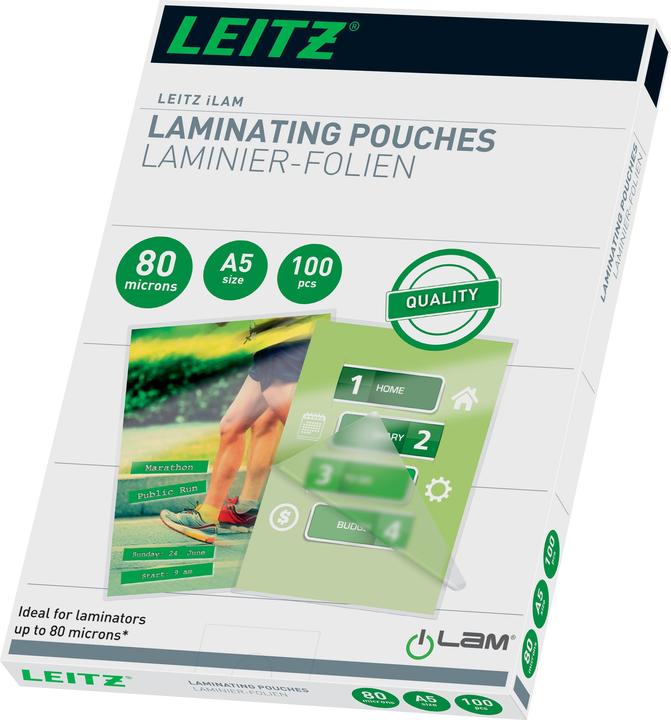 Image du produit Leitz Pochette de plastification en aluminium (A5, 100 pièce(s), 80 µm)