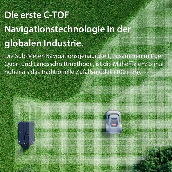Produktbild Redkey MGC1000 Mähroboter Rasenmäher Roboter - 1000m²,C-TOF Technologie Pfadplanung Kartenzeichnen (1000 m², Begrenzungskabel)