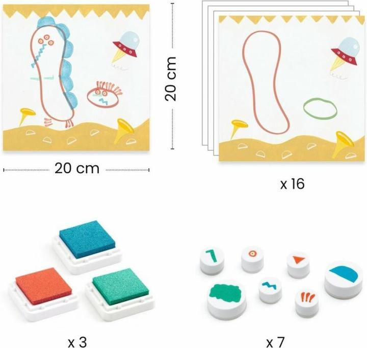 Produktbild Djeco Stempelset Da oben