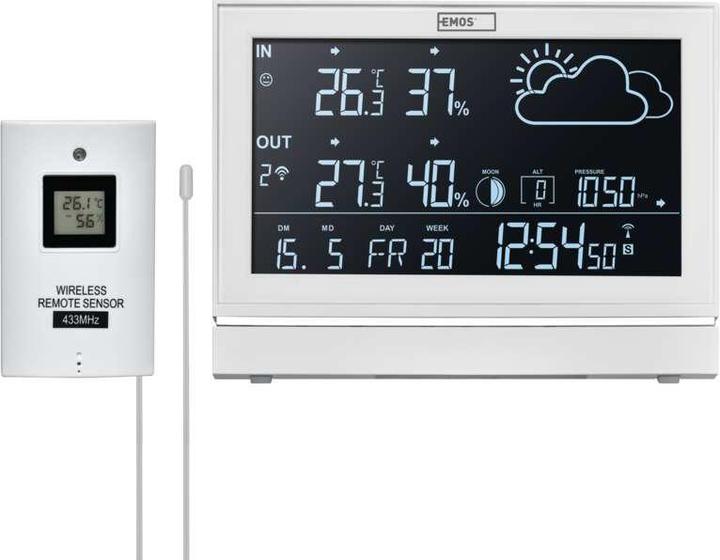Produktbild Emos E5005 digital weather station White LED Battery
