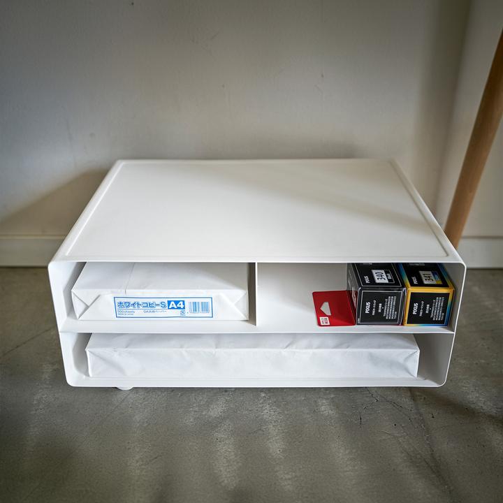 Actual product image Yamazaki Tower Printer Station, White (48 x 37 x 19 cm)