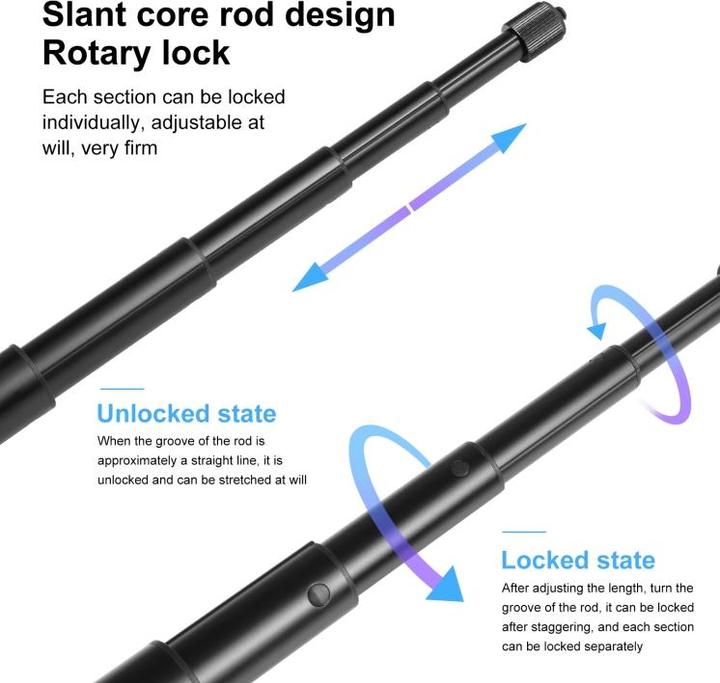 Actual product image Puluz 3 metre long telescopic selfie stick monopod