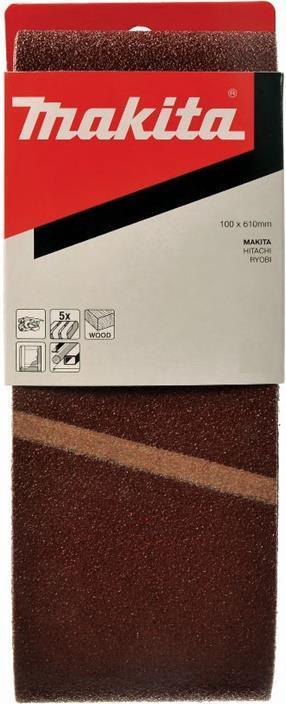 Actual product image Makita P-36893 Sanding belt 100x610 K60 (5 pieces) 9403 9404 (60)