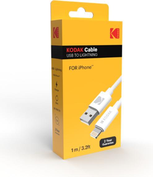 Produktbild Kodak cable usb a lightning 1m caja blanco (1 m, USB 3.0, 5 W)