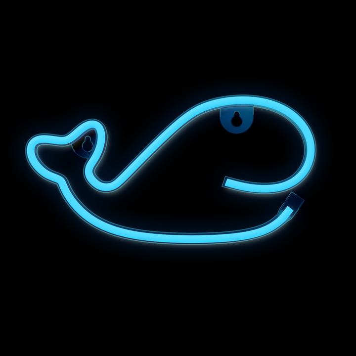 Produktbild Forever Light Neon LED Licht WHALE blau Fledermaus + USB FLNE19 (14 cm)