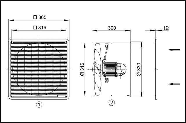 Immagine prodotto Maico MAI EZF30/6B Ventilatore assiale da parete INenn0.3A IMax0.33A