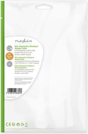 Actual product image Nedis Mini DisplayPort Multiport Adapter Cable (0.20 m, DisplayPort)