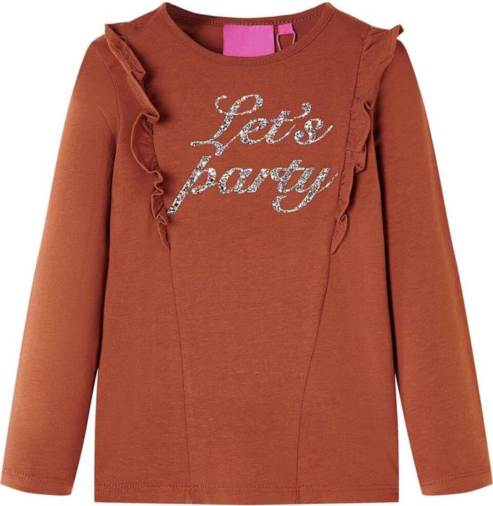 VidaXL Kinder-Langarmshirt Cognac 92,Material: 95 % Baumwolle. 5 (92)