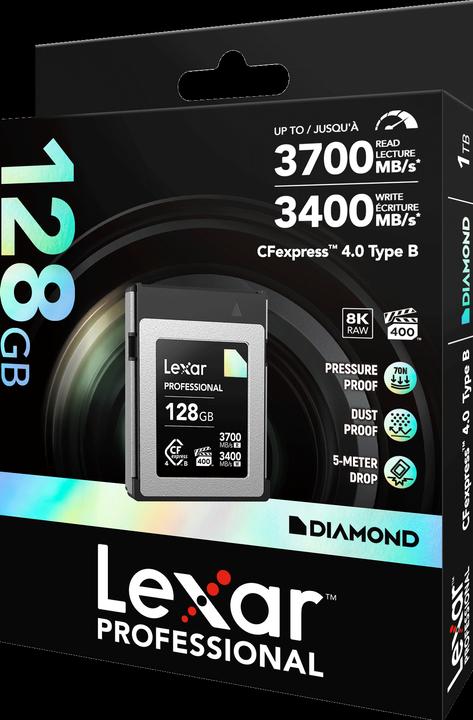 Image du produit Lexar CFexpress PRO 4.0 Type B DIAMOND Series 128GB - R3700/W3400MB/s - VPG400 (128 Go, CFexpress type B)