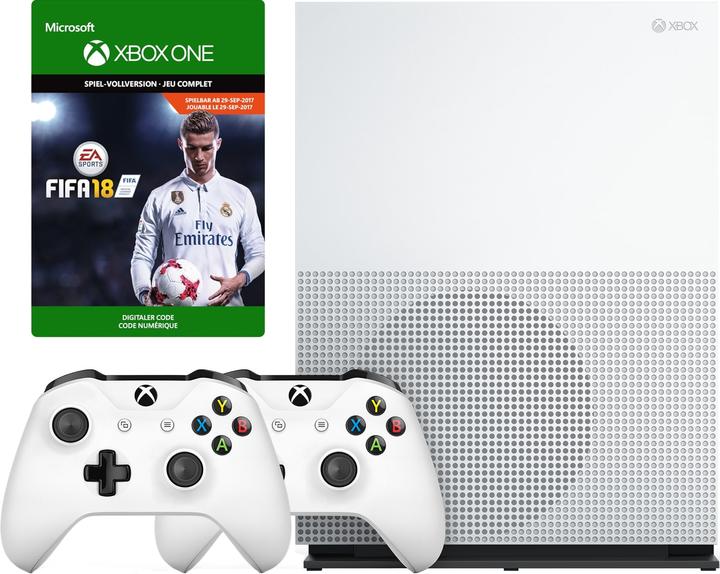 Microsoft Xbox One S 1TB + FIFA 18 (ESD) + 2x Controller