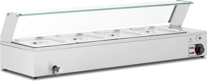 Produktbild Royal Catering Bain Marie Warmhaltebehälter Speisenwärmer Ablasshahn 2000 W 4 GN 1/2