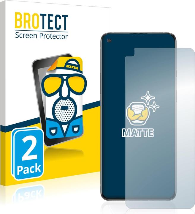 Actual product image BROTECT Anti-glare screen protector matt (2 Piece, OnePlus 8T)