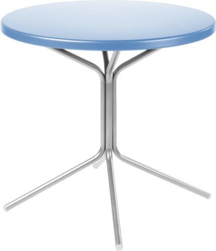 Pastel blue, hot-dip galvanised silver