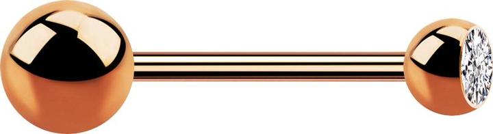 Star Piercing Micro Barbell rosegold mit Kugel und Kugel Kristall silber (ohne Messing, Chirurgenstahl 316L)