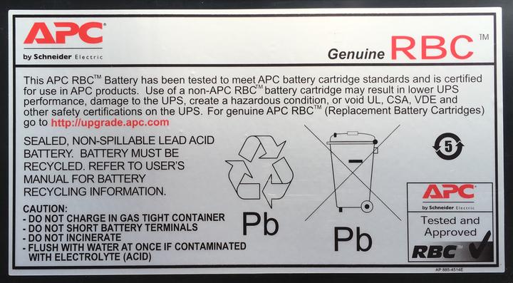 Actual product image APC Replacement battery No. 123