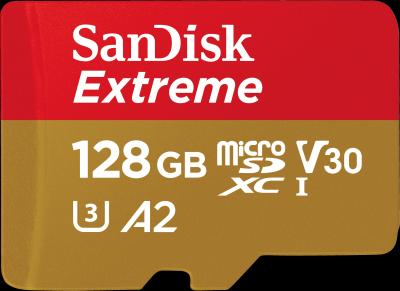 Productafbeelding SanDisk Extreme UHS-I V30 (128 GB, microSDXC, U3, UHS-I)