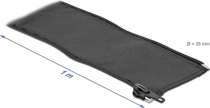 Immagine prodotto Delock Guaina per cavi 1 m x 35 mm, con cerniera Nero (Tubo cavi, 100 cm)
