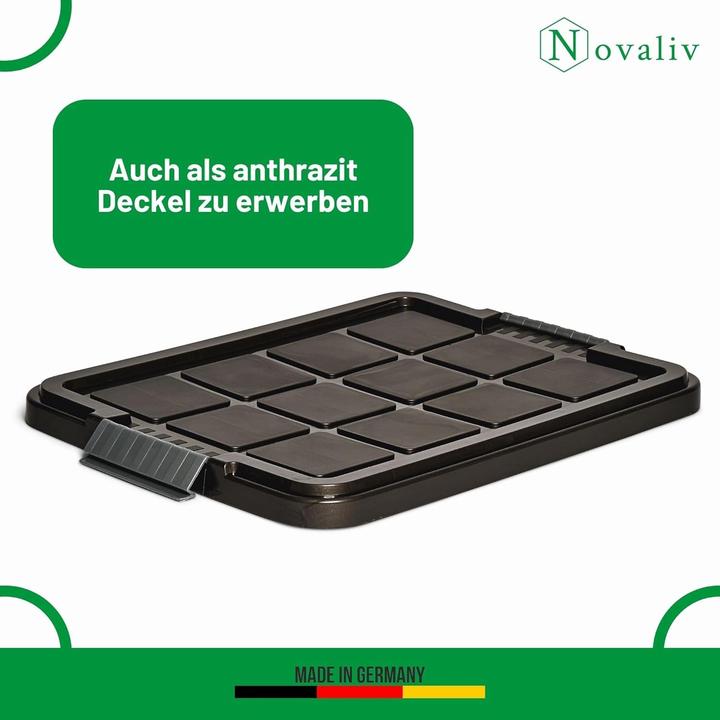 Produktbild Novaliv 2x Ersatzdeckel 27 Liter mit Clipverschluss 46,5x36,5 cm Transparent (27 l)