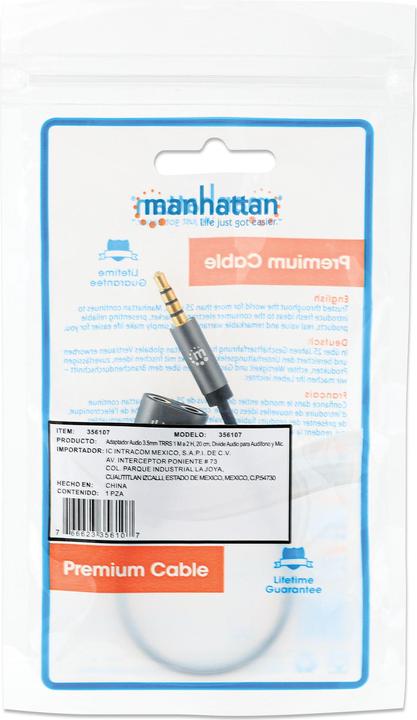 Image du produit Manhattan 2in1 (0.2m, Jack 3.5mm, Divers)