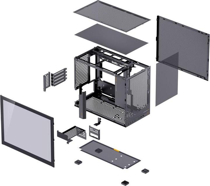 Immagine prodotto Jonsbo D32 PRO Black PC-Gehäuse, Mini-Gehäuse, mATX, Tempered Glass - schwarz (ATX)