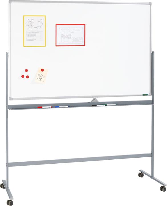Actual product image Schäfer Shop Select Mobile whiteboard, with rotating board, with 4 swivel castors, various board sizes (1000 x 1500 mm)