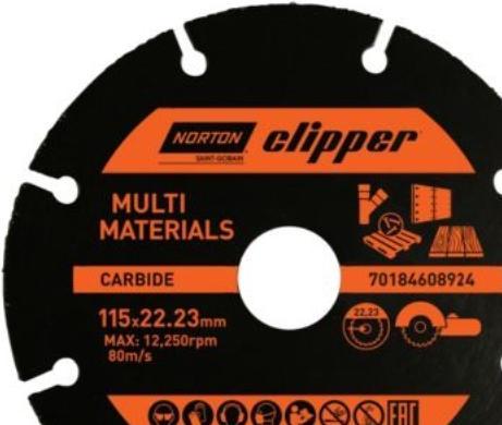 Produktbild Saint-Gobain Diamantklinge 115x22,23mm - Norton Clipper multifunktionel t/tørskaering i mange mat.