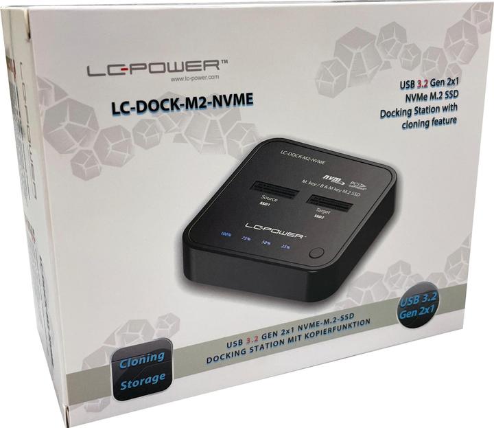 Actual product image LC-Power LC-DOCK-M2-NVME for 2x NVMe-M.2-SSD docking station retail