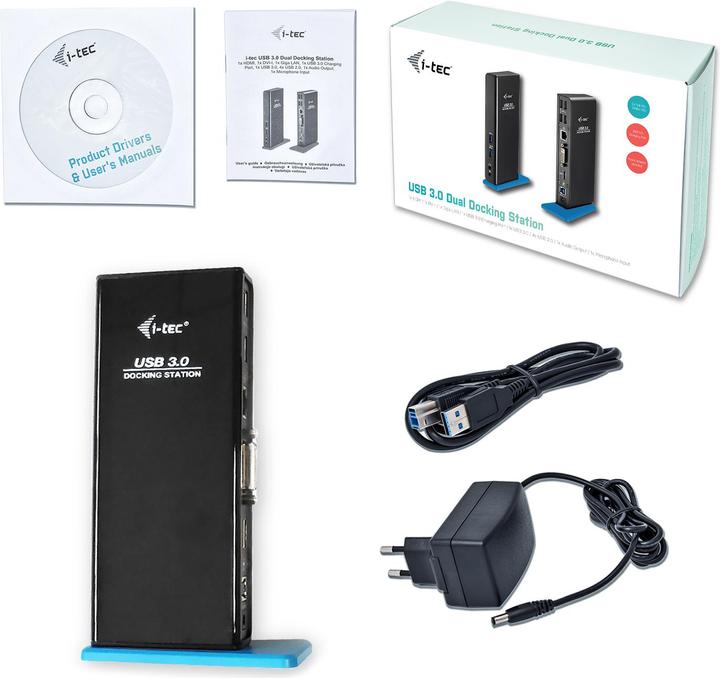 Actual product image i-tec USB 3.0 Dual Full HD Dock (USB-B, 2 Ports)