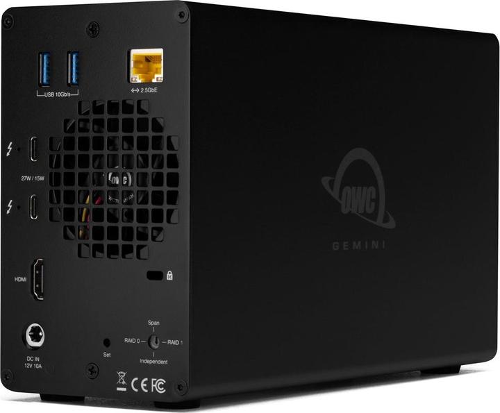 Actual product image OWC Gemini 24GB Dual drive TB3 RAID Storage and Docking Encl (12 TB)