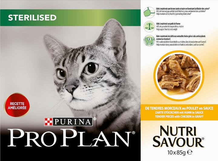 Actual product image Pro Plan Cat Nutrisavour Sterilised Chicken (Adult, 1 pcs., 850 g)