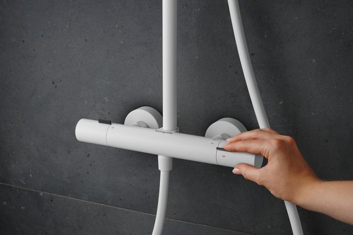Actual product image hansgrohe Pulsify S Puro shower system 260, 1jet, Ecostat Fine, hand shower 3jet, EcoSmart
