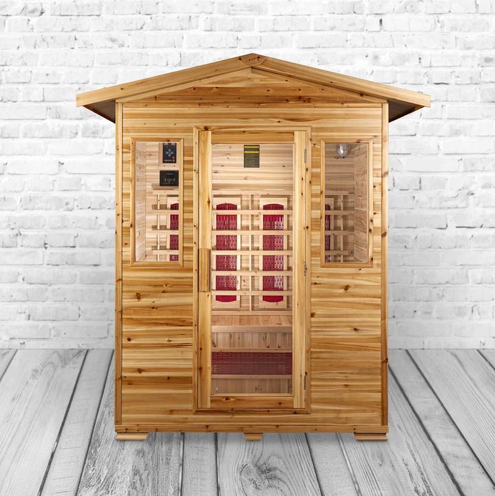 Produktbild PureHaven Infrarotkabine 153x125x210 cm aus kanadischem Hemlock-Holz Bluetooth-Soundsystem Timer Lic