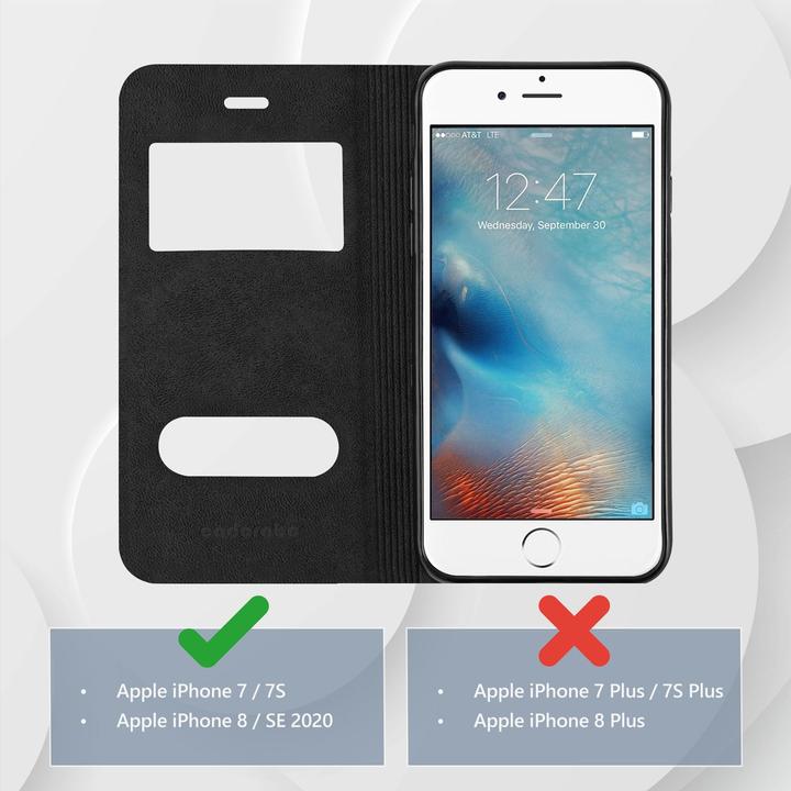 Immagine prodotto Cadorabo Libro con copertina a doppia finestra con vista (Apple iPhone SE (seconda generazione), Apple iPhone 7)