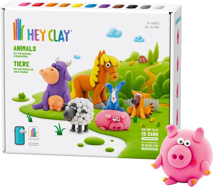 TM Toys Hey Clay Animali 15 lattine ass.,d/e