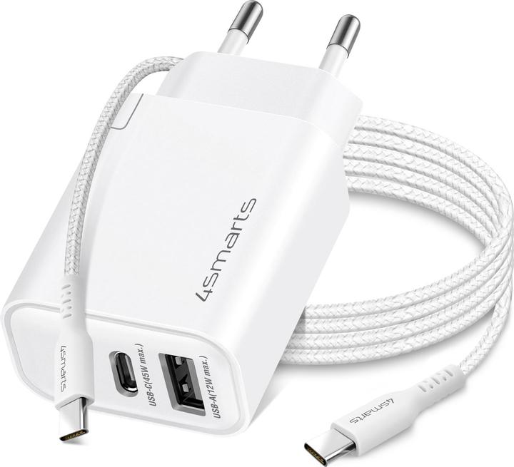 Actual product image 4smarts USB Wall Charger VoltPlug PD+QC 45W GaN USB-C / USB-C White (45 W)