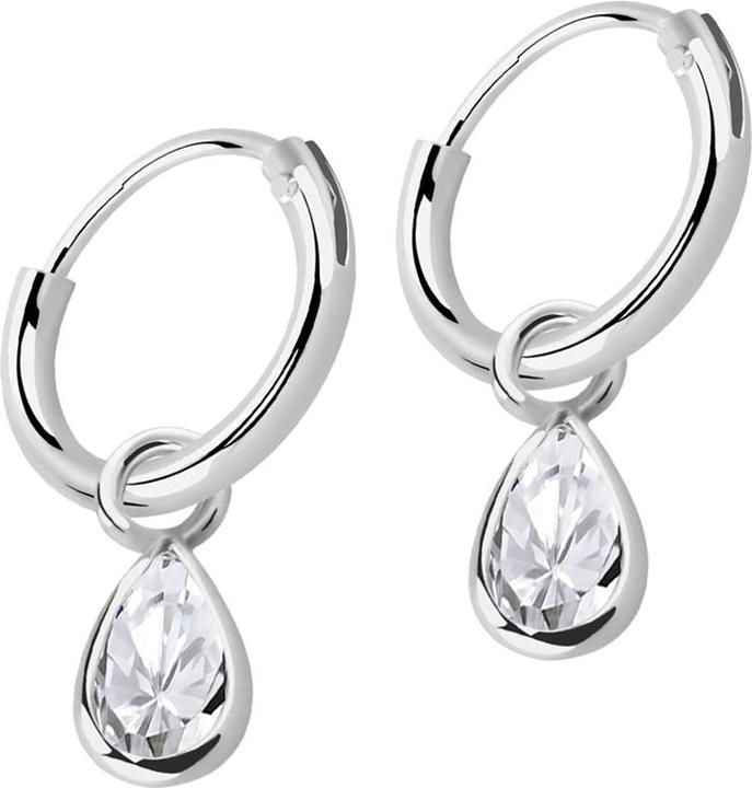 Star Piercing Ohrring silber rund Anhänger Tropfen Kristall silber (925 Sterlingsilber, ohne Messing)